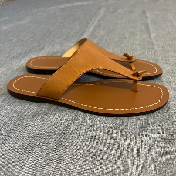 J. Crew Shoes - J Crew Leather Thong Sandals Tan 9 NWOT
